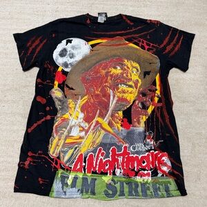 Backstock Co Freddy Krueger Nightmare Elm Street AOP T-shirt Black Men's Medium